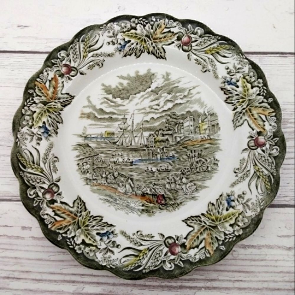Ridgeway Staffordshire England Bartlett Scene's Toronto Fish Market 1842 Plate